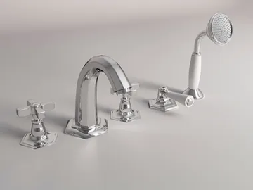 CROWE - 5 hole bathtub set with individual rosettes by Park Avenue - view 2